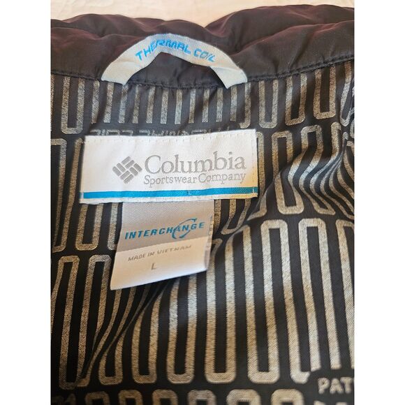 Black Columbia Interchange Thermal Coil Jacket Quilted Lightweight Unisex Size L - Picture 8 of 10